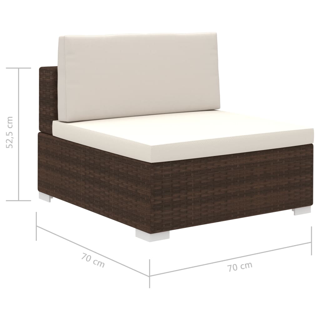 vidaXL Set muebles de jardín 8 piezas y cojines ratán sintético marrón