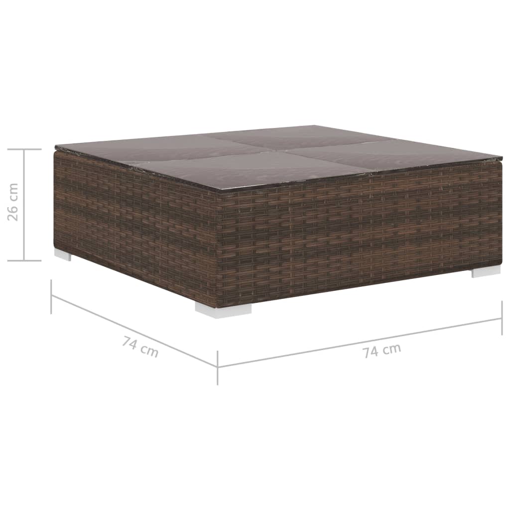 vidaXL Set muebles de jardín 8 piezas y cojines ratán sintético marrón