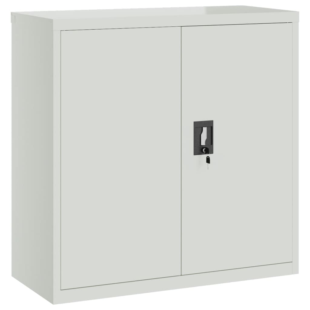 vidaXL Armario de oficina 2 puertas 90 cm acero gris