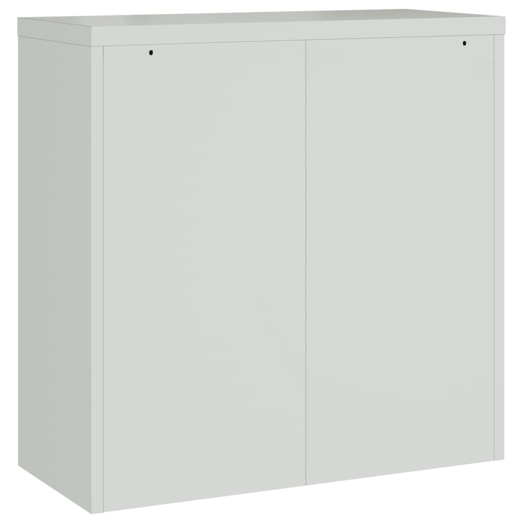 vidaXL Armario de oficina 2 puertas 90 cm acero gris