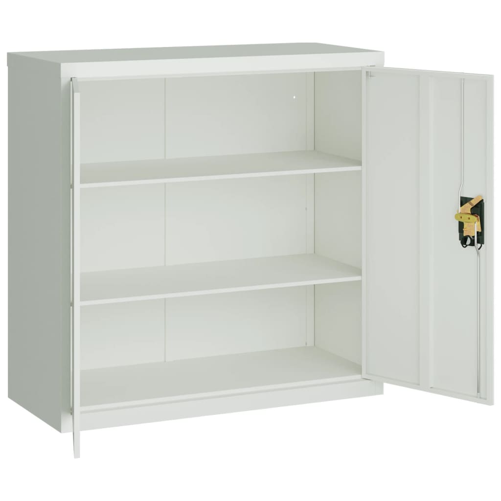 vidaXL Armario de oficina 2 puertas 90 cm acero gris