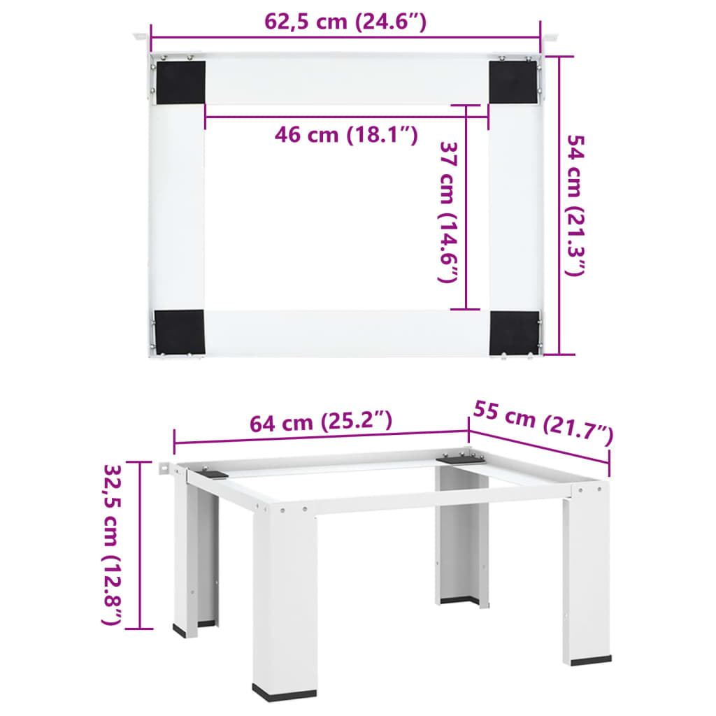 vidaXL Soporte pedestal para lavadora blanco