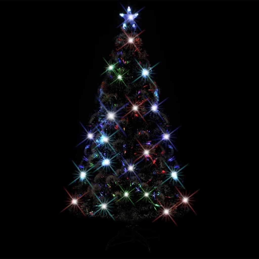 vidaXL Árbol de Navidad artificial con soporte/LED fibra óptica 150 cm