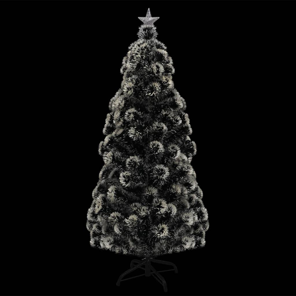 vidaXL Árbol de Navidad artificial con soporte/LED fibra óptica 210 cm