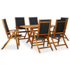 vidaXL Set de comedor de jardín 7 piezas madera maciza de acacia