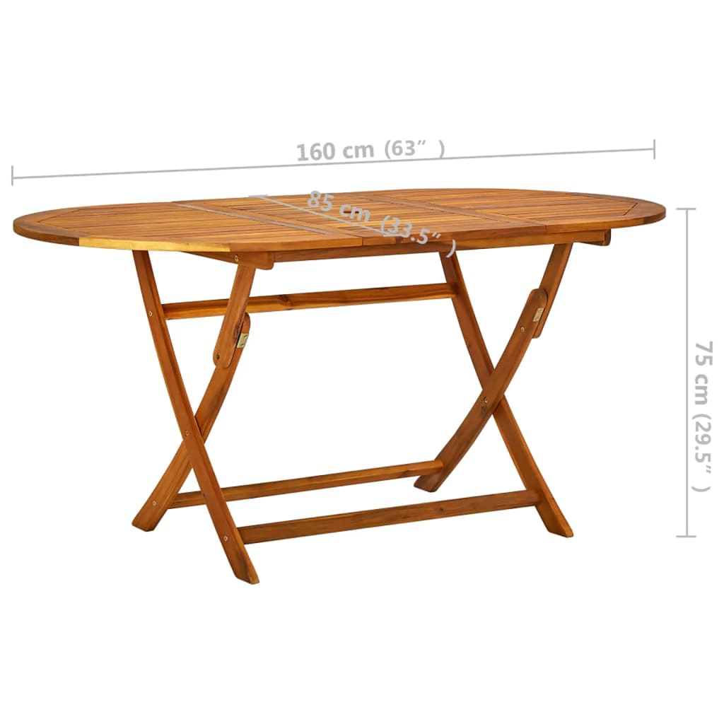 vidaXL Set de comedor de jardín 7 piezas madera maciza de acacia