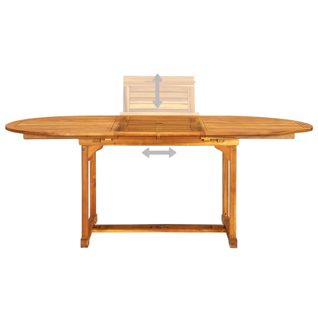 vidaXL Set de comedor de jardín 7 piezas madera maciza de acacia