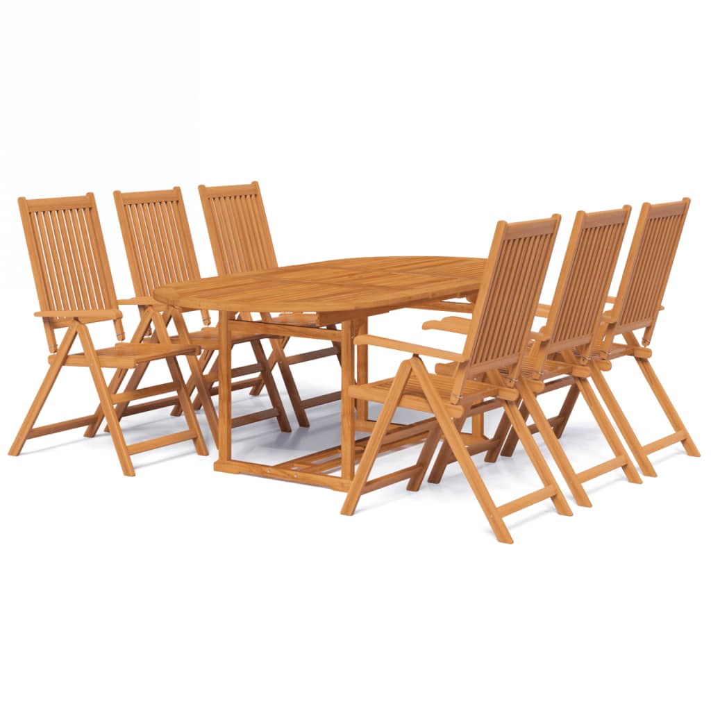 vidaXL Set de comedor de jardín 7 piezas madera maciza de acacia