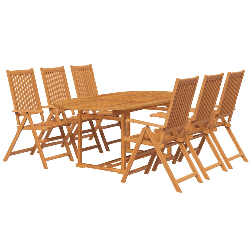 vidaXL Set de comedor de jardín 7 piezas madera maciza de acacia