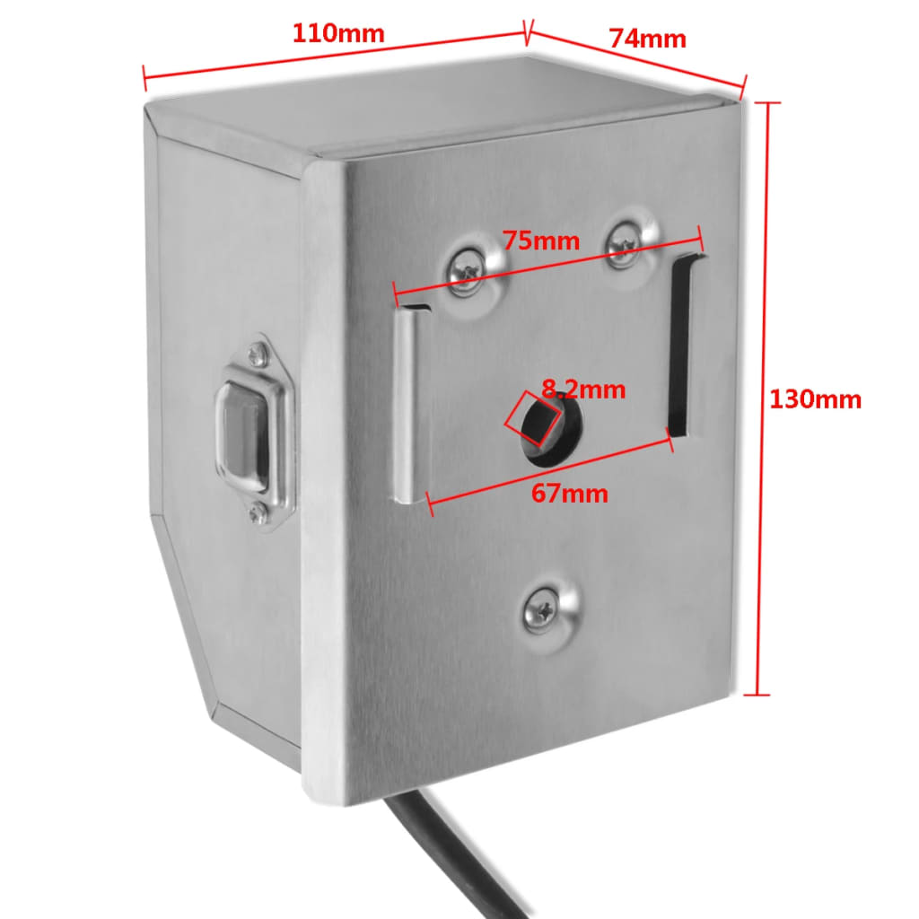 vidaXL Espetón para asados/barbacoa con motor profesional acero 900 mm