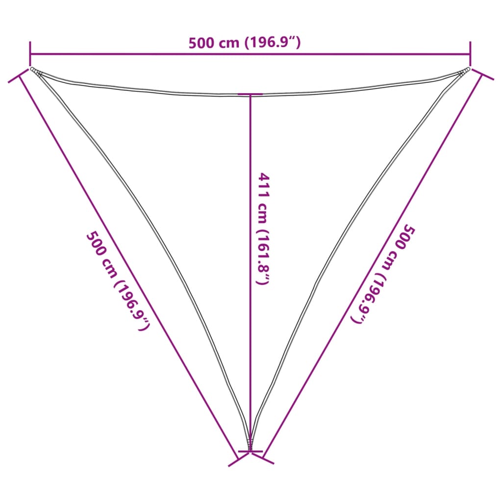 vidaXL Toldo de vela triangular HDPE 5x5x5 m m gris antracita