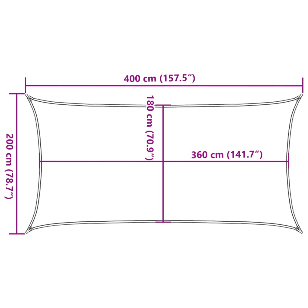 vidaXL Toldo de vela rectangular HDPE 2x4m crema