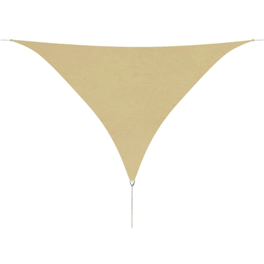 vidaXL Toldo de vela triangular tela Oxford beige 5x5x5 m