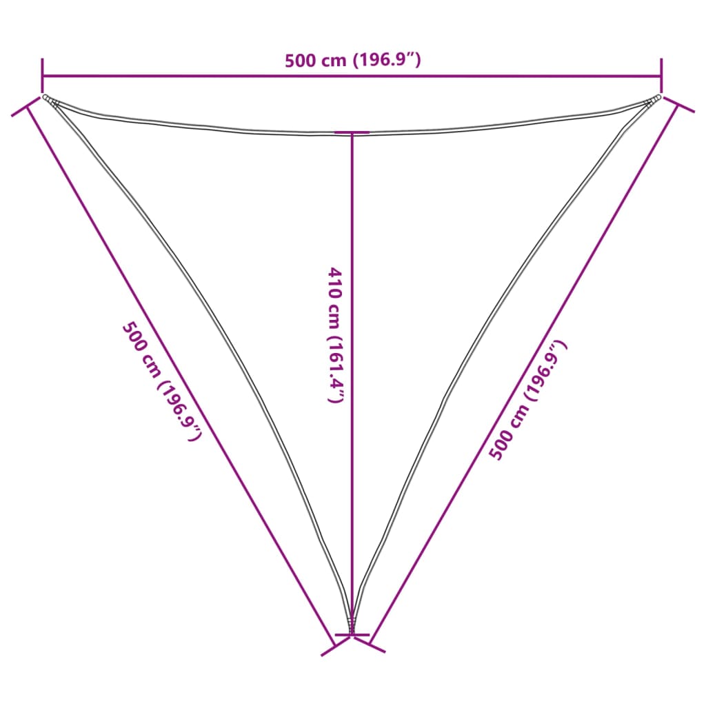 vidaXL Toldo de vela triangular tela Oxford gris antracita 5x5x5 m