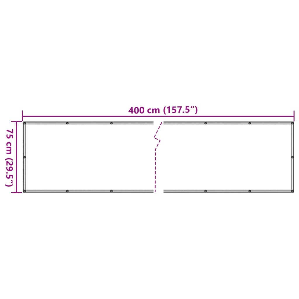 vidaXL Toldo para balcón tela oxford 75x400 cm gris antracita