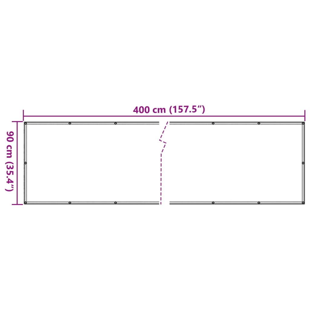 vidaXL Toldo para balcón tela oxford 90x400 cm gris antracita