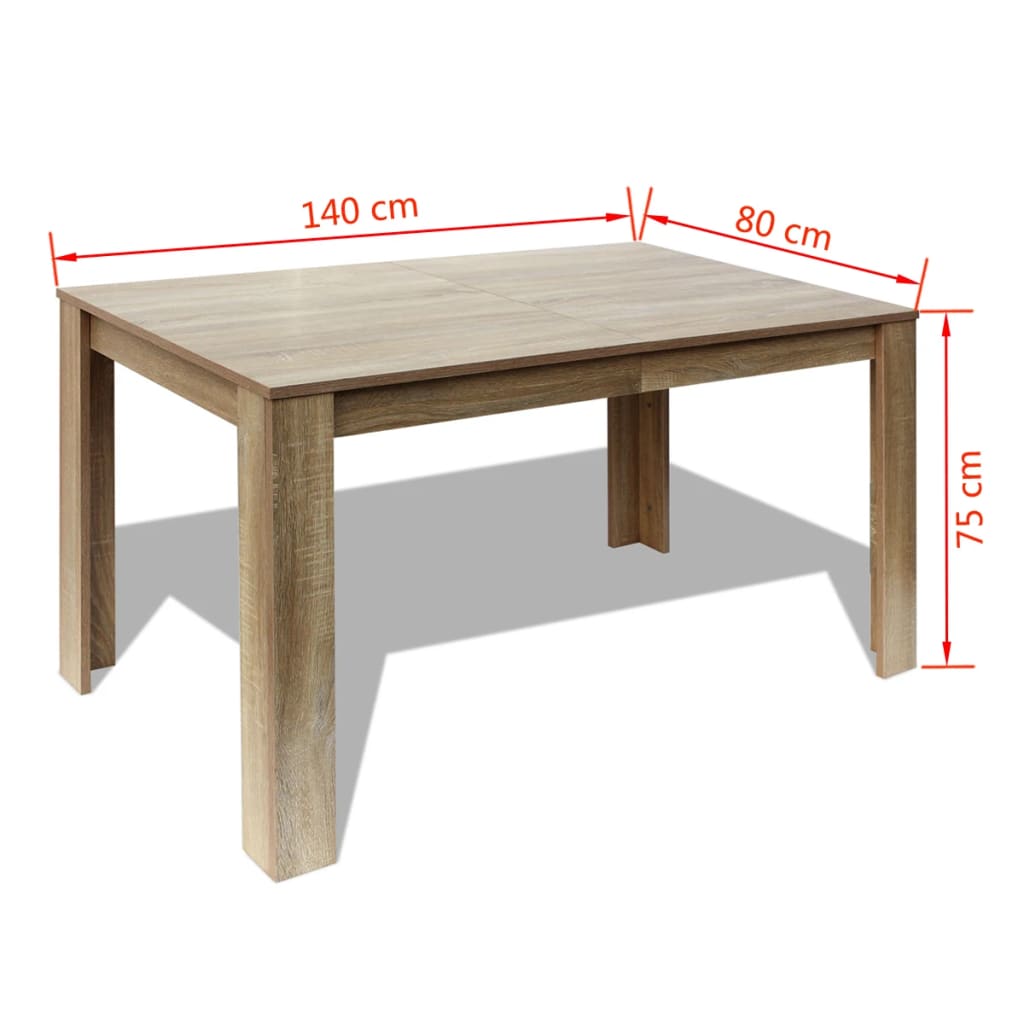 vidaXL Mesa de comedor color roble 140x80x75 cm