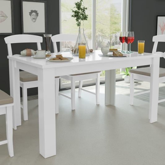 vidaXL Mesa de comedor blanca 140x80x75 cm