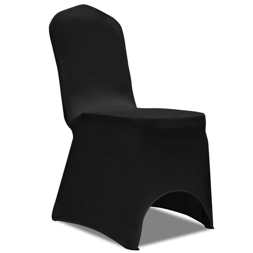 vidaXL Funda para silla elástica 4 unidades negra