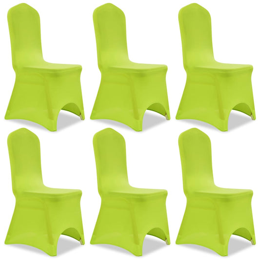 vidaXL Funda de silla elástica 6 unidades verde