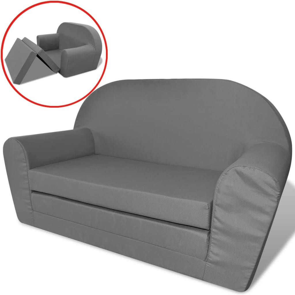 vidaXL Sillón desplegable para niños gris claro