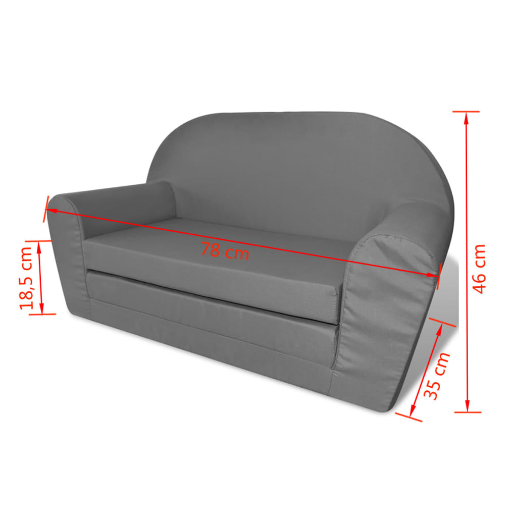 vidaXL Sillón desplegable para niños gris claro