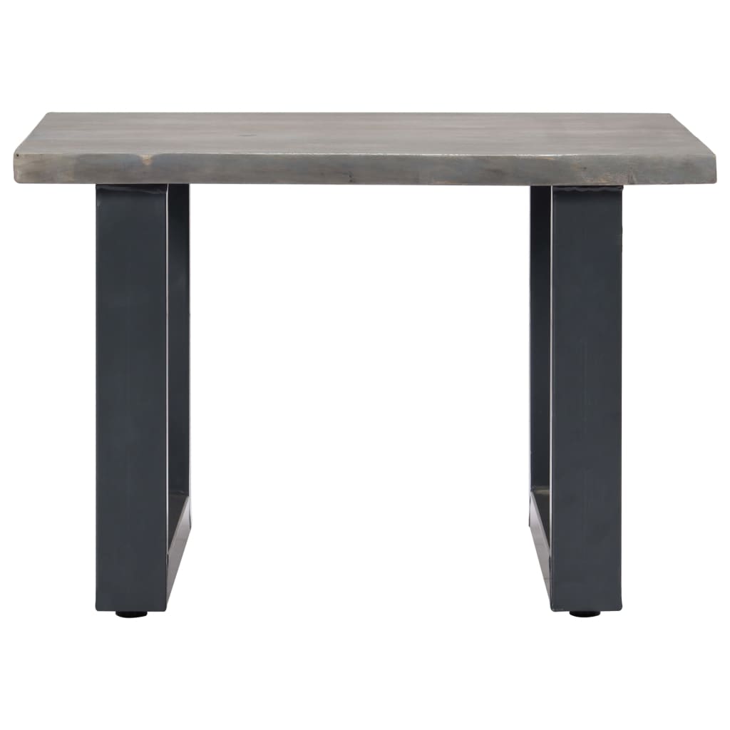 vidaXL Mesa de centro con borde natural acacia maciza gris 60x60x40 cm