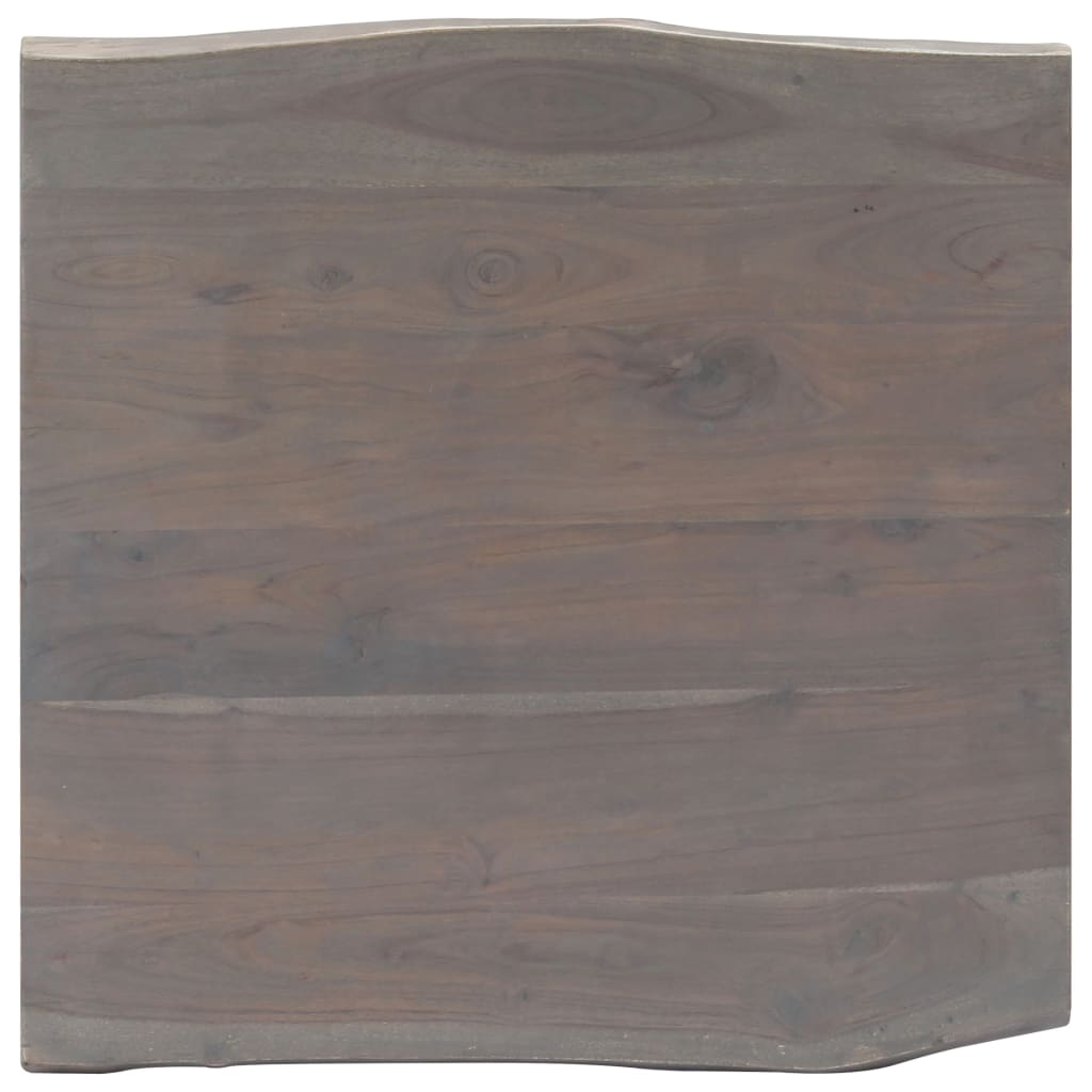 vidaXL Mesa de centro con borde natural acacia maciza gris 60x60x40 cm