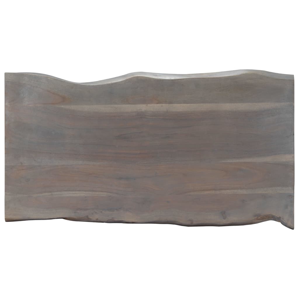 vidaXL Mesa de centro borde natural acacia maciza gris 115x60x40 cm