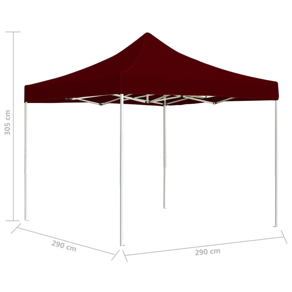 vidaXL Carpa plegable profesional aluminio rojo tinto 3x3 m