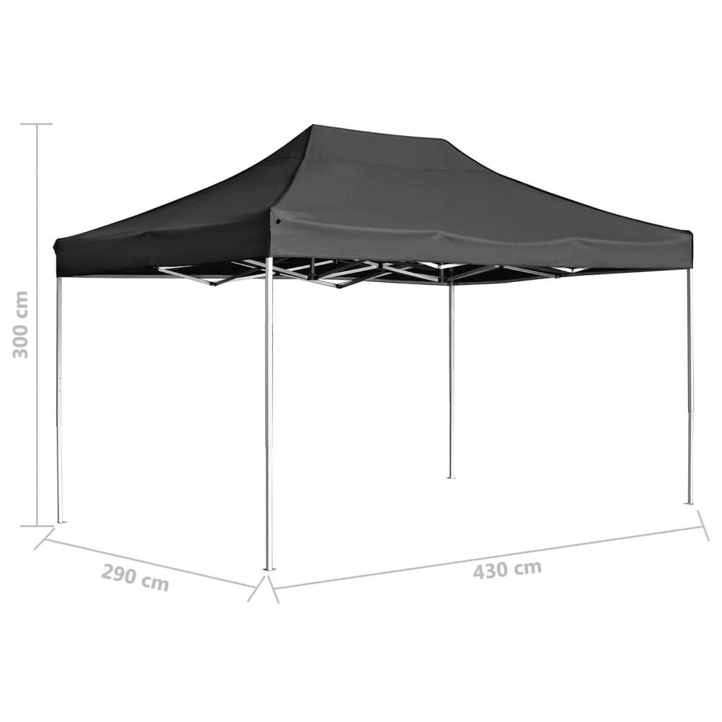 vidaXL Carpa plegable profesional de aluminio gris antracita 4,5x3 m