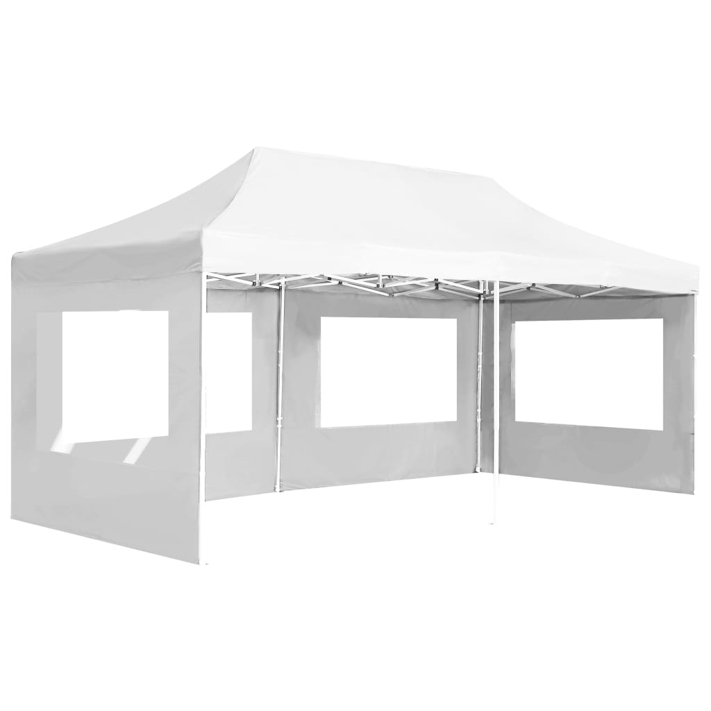 vidaXL Carpa plegable profesional y paredes aluminio blanco 6x3 m