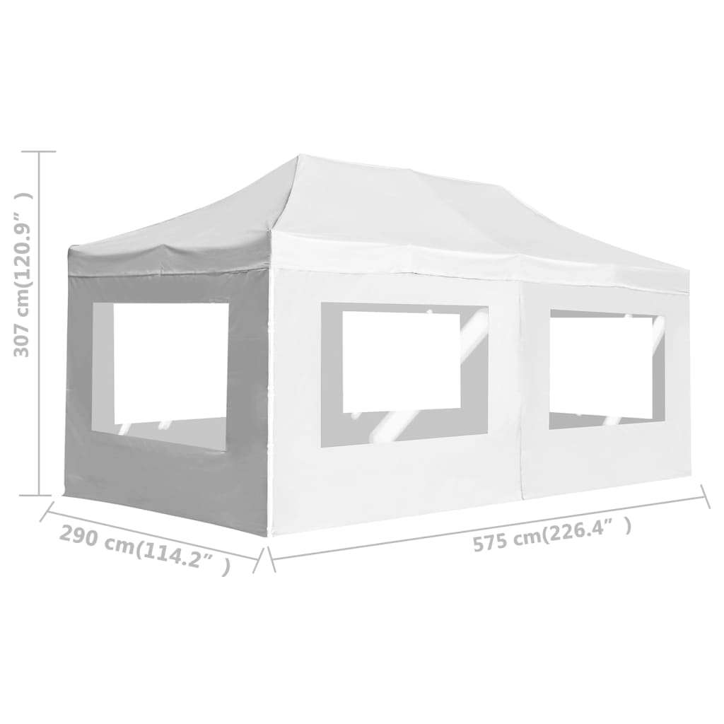 vidaXL Carpa plegable profesional y paredes aluminio blanco 6x3 m