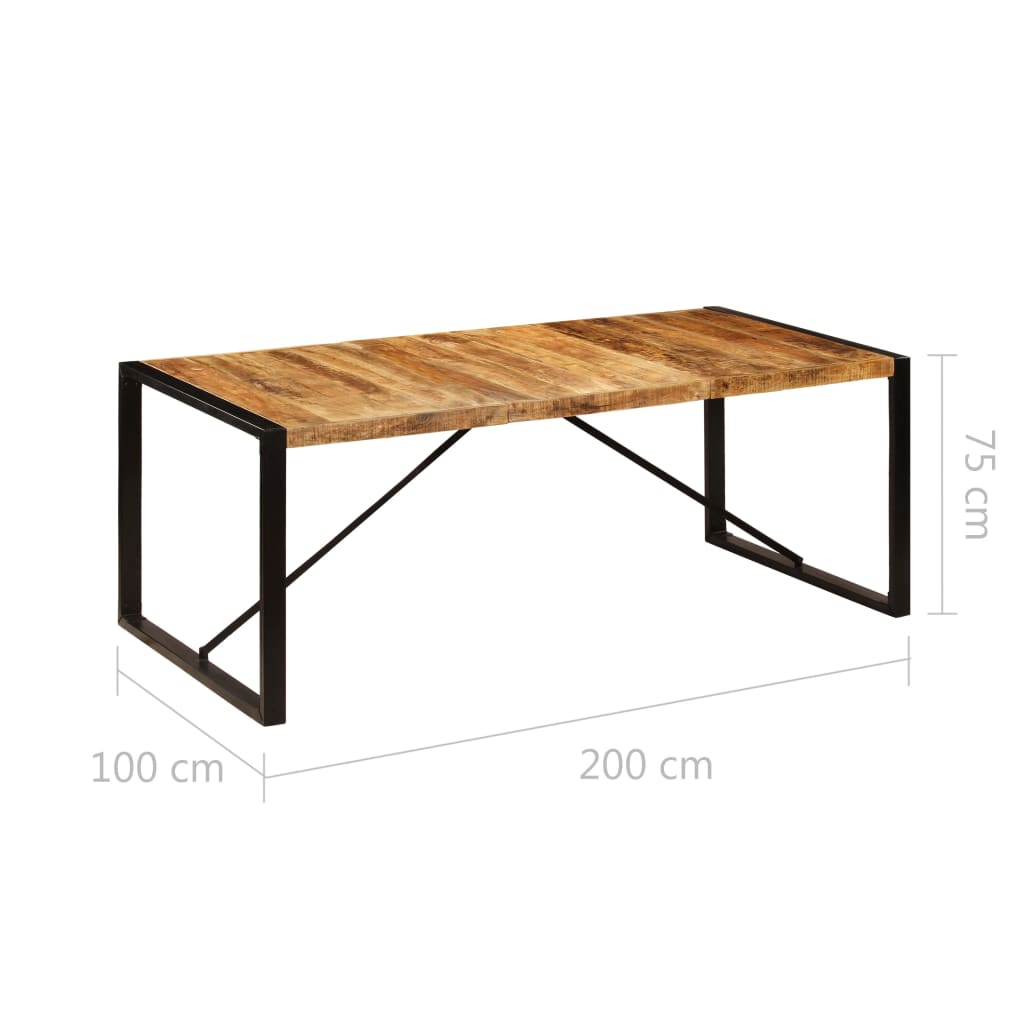 vidaXL Mesa de comedor de madera maciza de mango 200x100x75 cm