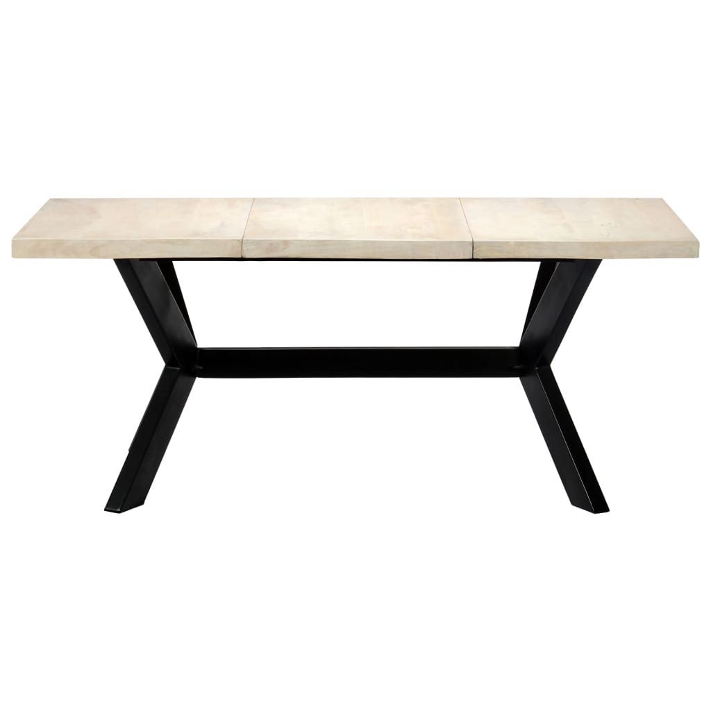 vidaXL Mesa de comedor blanca 180x90x75 cm madera maciza de mango