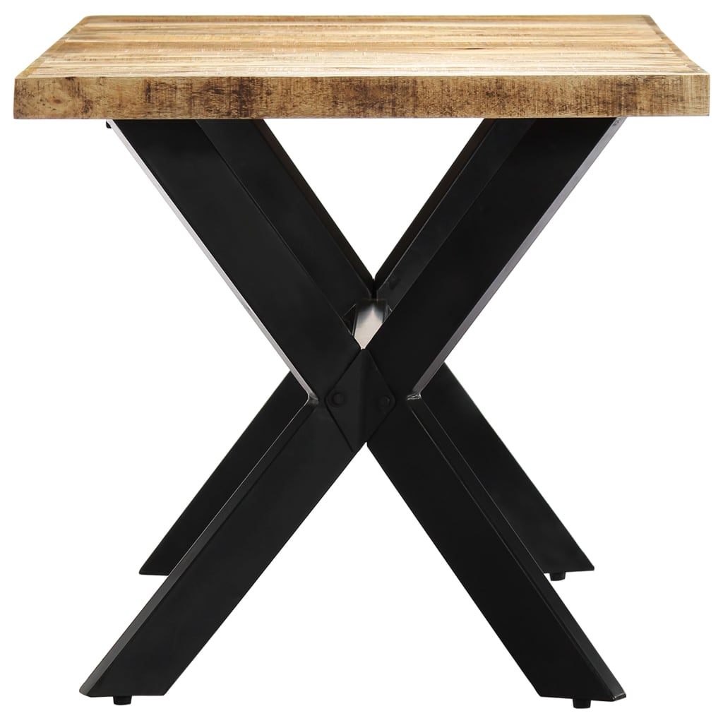 vidaXL Mesa de comedor madera maciza de mango rugosa 160x80x75 cm