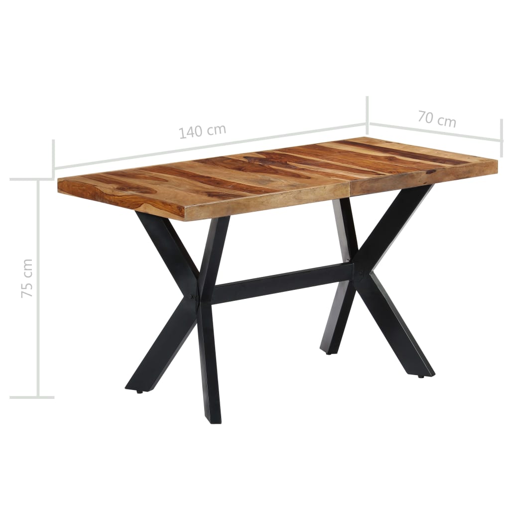 vidaXL Mesa de comedor madera maciza de sheesham 140x70x75 cm