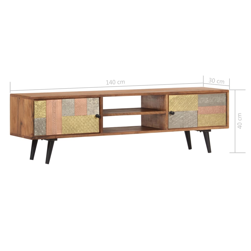 vidaXL Mueble de TV madera maciza de acacia 140x30x40 cm