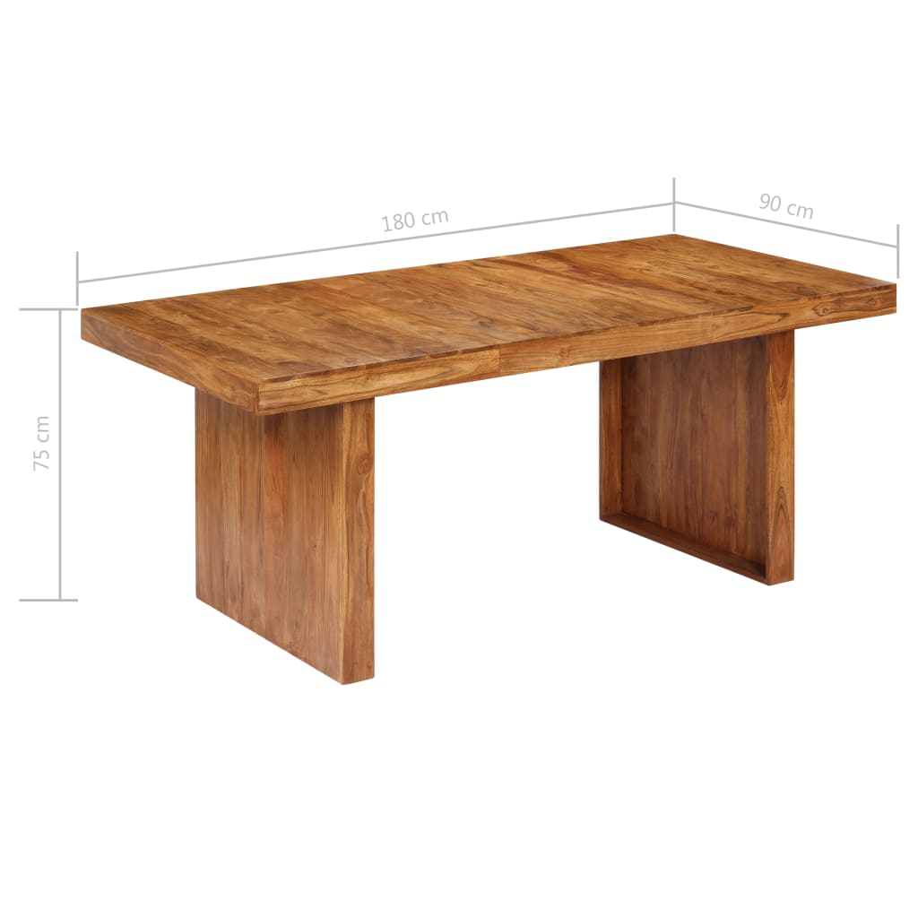 vidaXL Mesa de comedor de madera maciza de acacia 180x90x75 cm