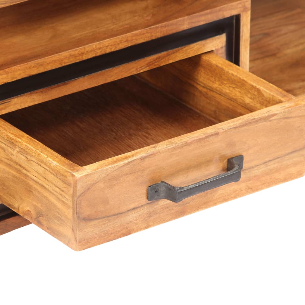 vidaXL Mesa de centro de madera maciza de acacia 100x45x33 cm