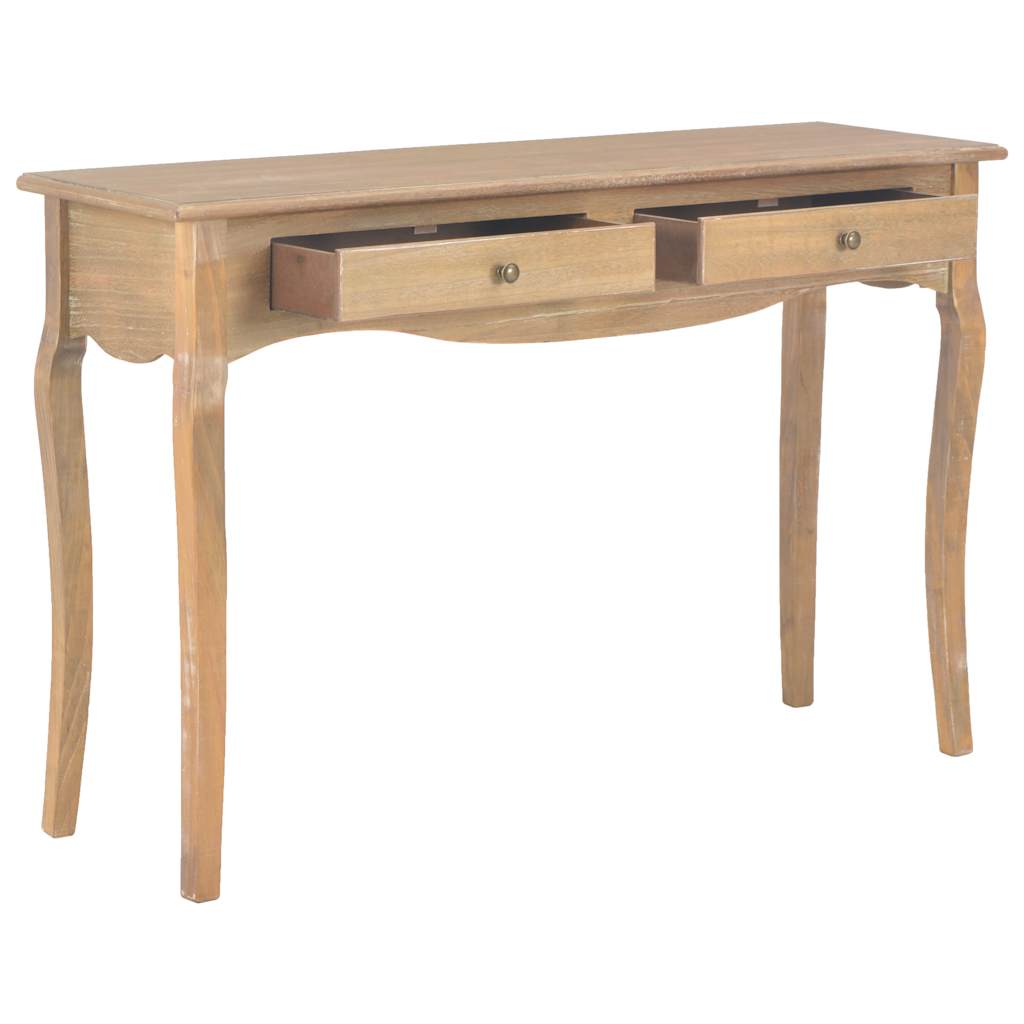 vidaXL Mesa consola con 2 cajones de madera maciza de pino 120x35x76cm