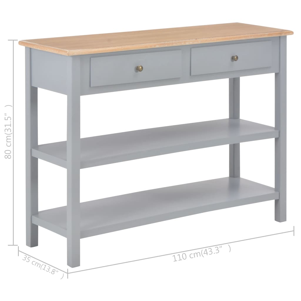 vidaXL Aparador de MDF 110x35x80 cm gris