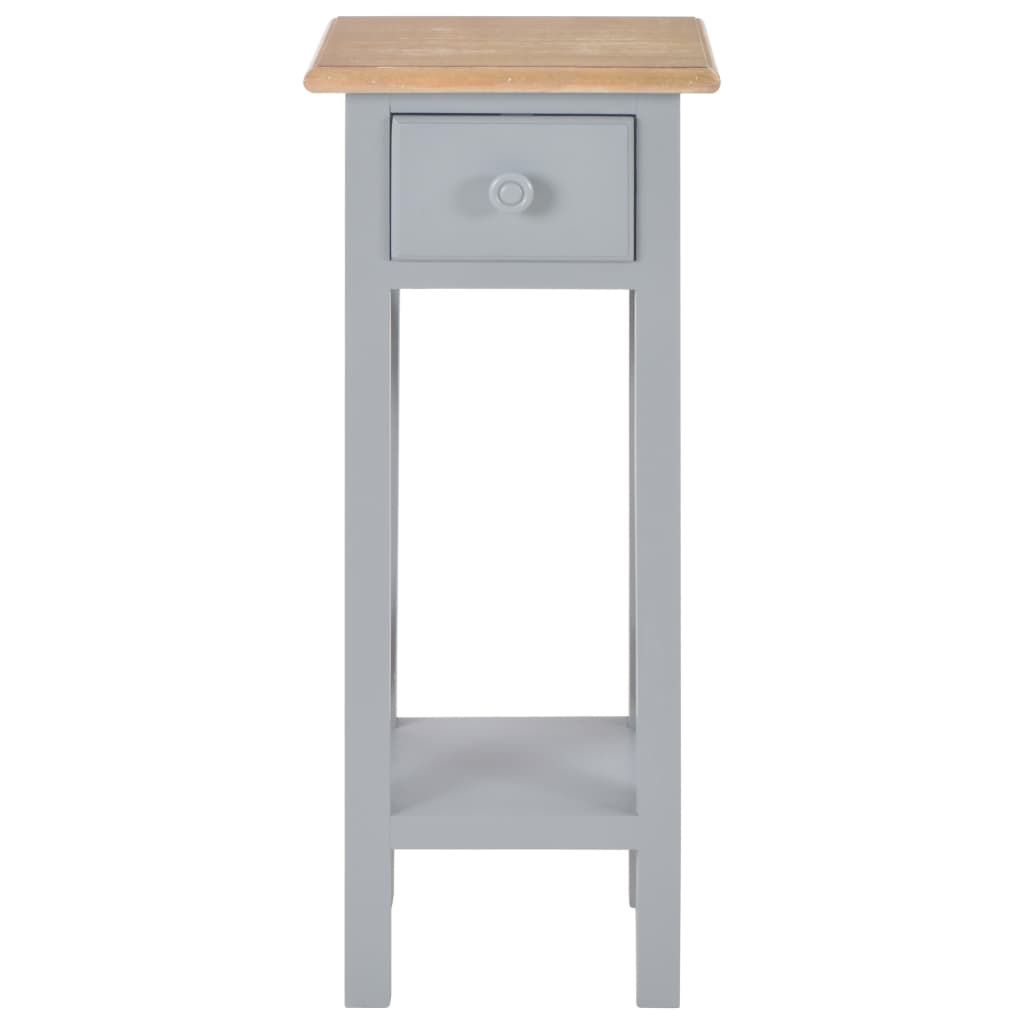 vidaXL Mesa auxiliar de madera gris 27x27x65,5 cm