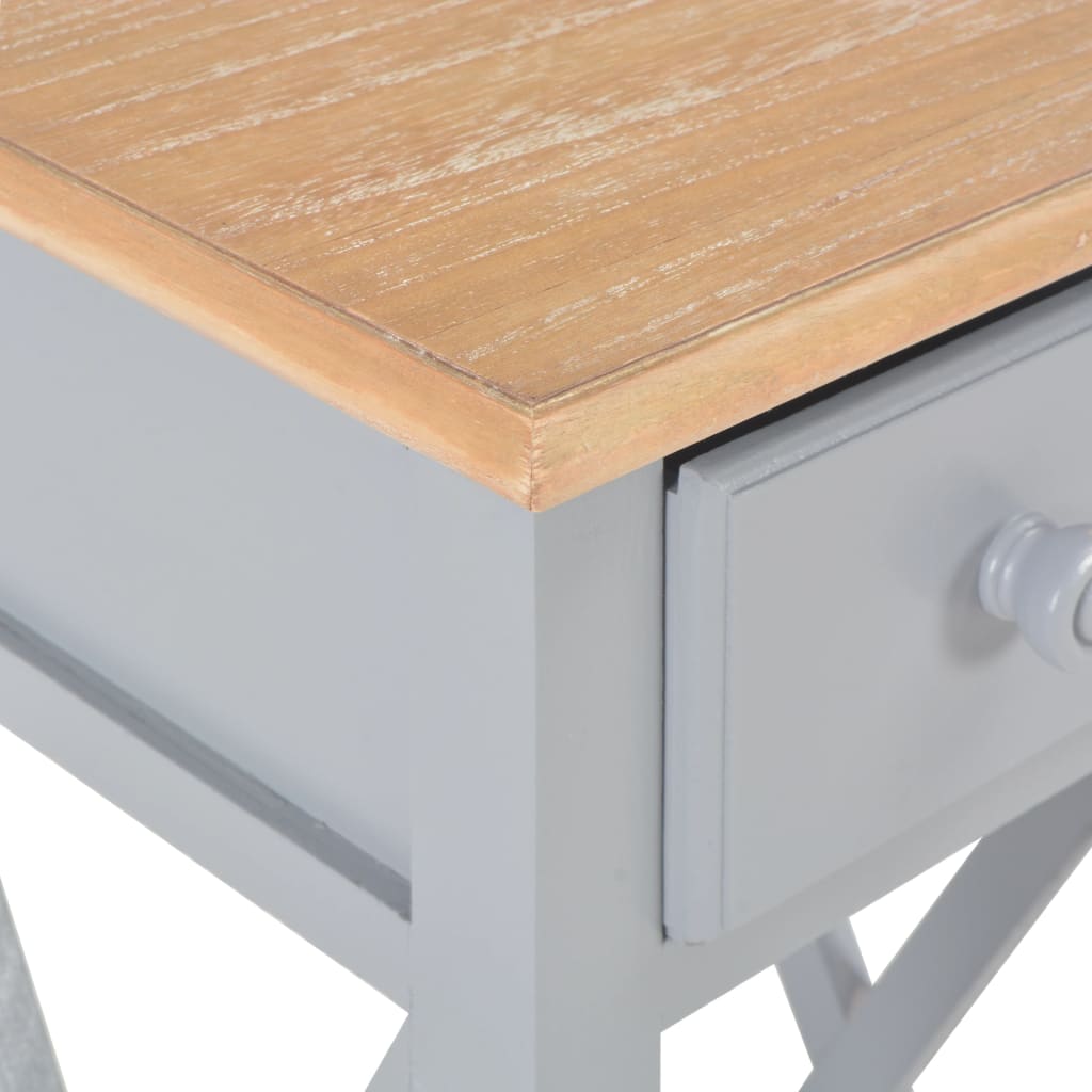 vidaXL Mesa auxiliar de madera gris 27x27x65,5 cm