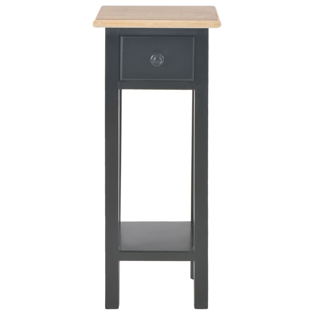 vidaXL Mesa auxiliar de madera negro 27x27x65,5 cm