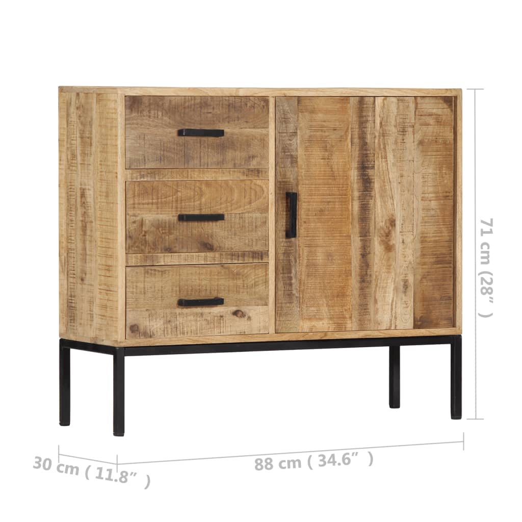 vidaXL Aparador de madera de mango maciza 88x30x71 cm