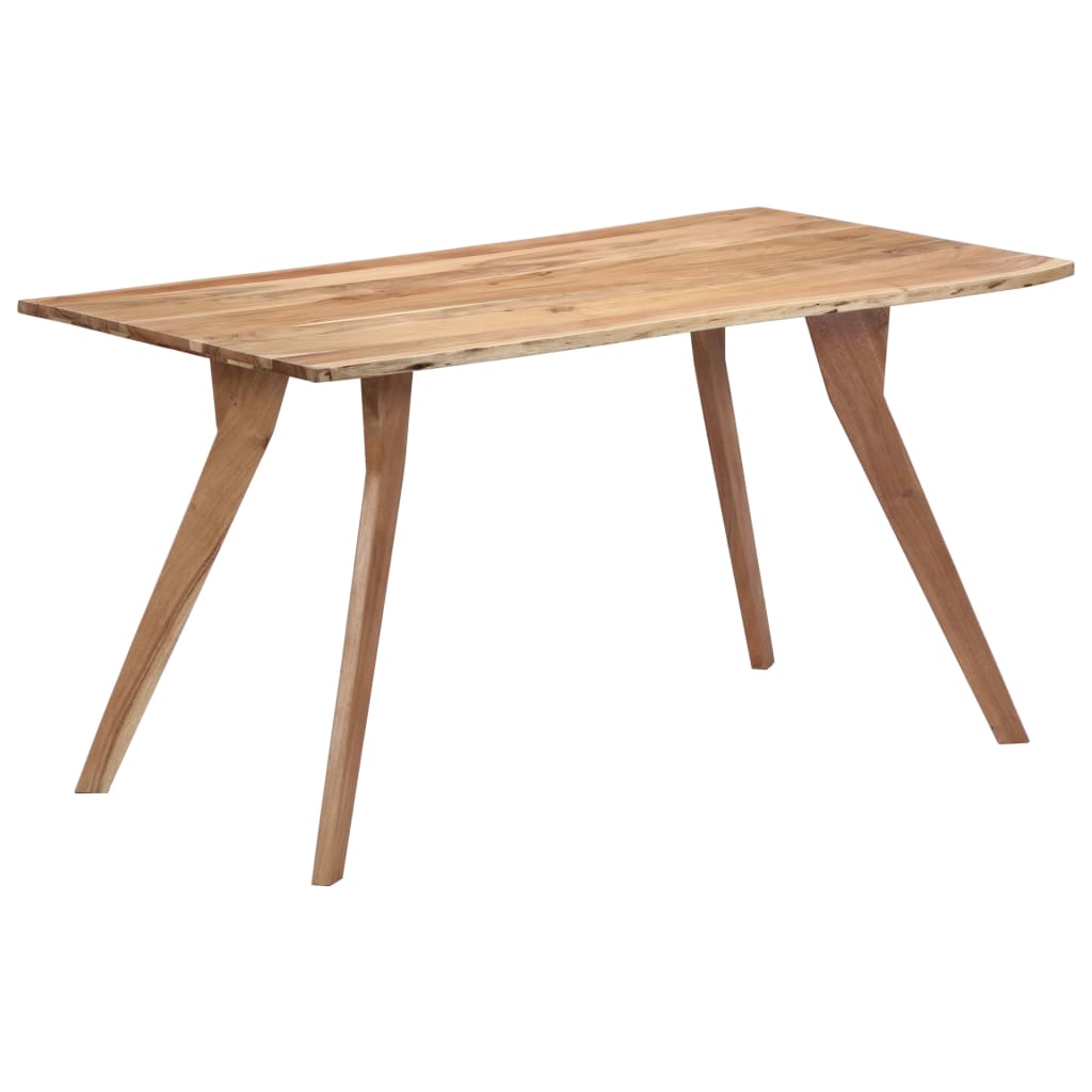 vidaXL Mesa de comedor de madera maciza de acacia 140x80x76 cm