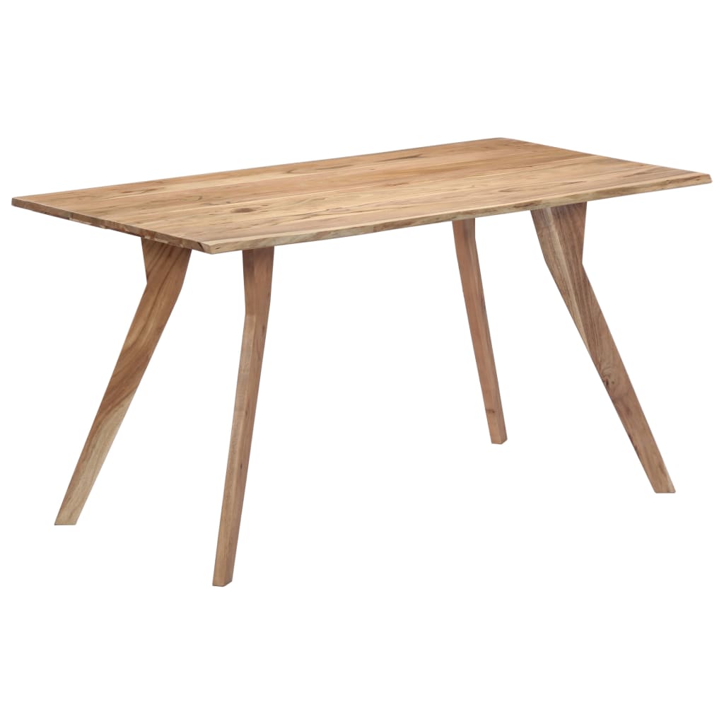 vidaXL Mesa de comedor de madera maciza de acacia 140x80x76 cm