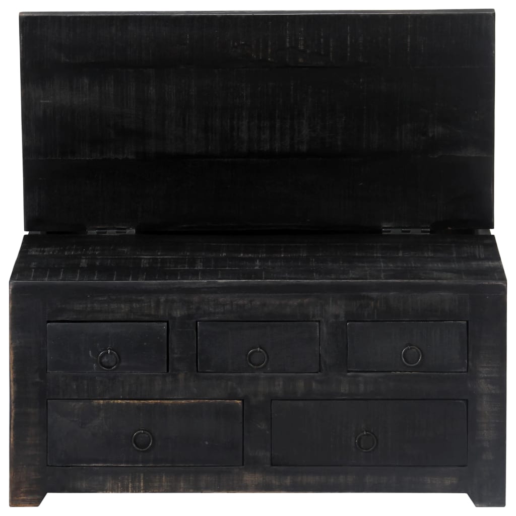 vidaXL Mesa de centro madera maciza de mango negro 65x65x30 cm