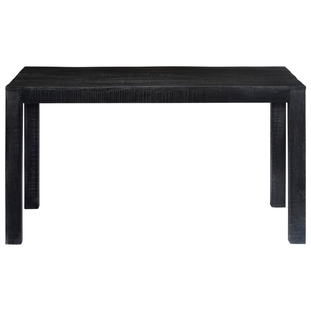 vidaXL Mesa de comedor de madera maciza de mango negra 140x80x76 cm